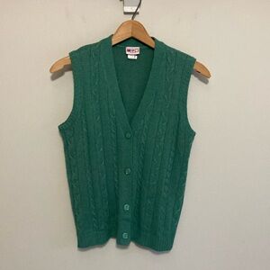 Vintage American Sweetheart by Haband Emerald Green V-Neck Sweater Vest Small